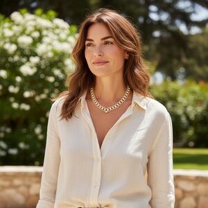 1950s Style Faux Pearl Collar Necklace – Vintage V-Neck Choker 16”